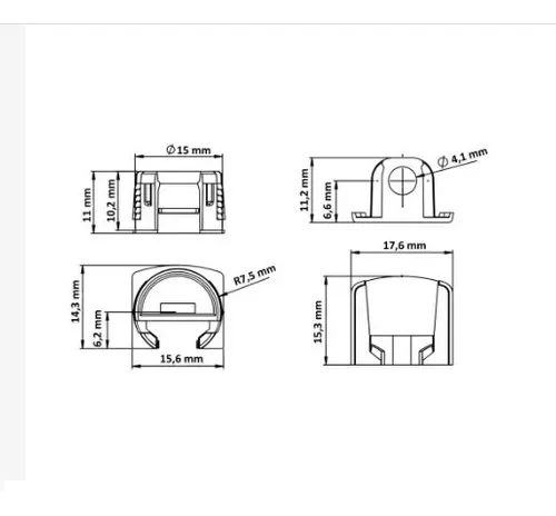 Kit C/50 Un Suporte de prateleira (Uniblock) Invisivel Niquelado - 14