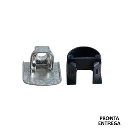 Kit C/50 Un Suporte de prateleira (Uniblock) Invisivel Niquelado - 4