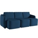 Ver imagem 1 de Sofá Cama para Sala de Estar 4 Lugares 336cm Montserrat K01 Veludo Azul Marinho - Lyam Decor