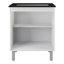 Ver imagem 5 de Balcão para Cooktop Jady 70cm 02 Portas com Tampo Recortado Branco - Desk Design