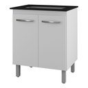Ver imagem 1 de Balcão para Cooktop Jady 70cm 02 Portas com Tampo Recortado Branco - Desk Design
