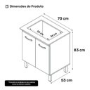 Ver imagem 4 de Balcão para Cooktop Jady 70cm 02 Portas com Tampo Recortado Branco - Desk Design