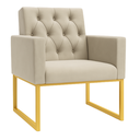 Ver imagem 4 de Kit 2 Poltronas Decorativas para Estúdio e Salão Base Metal Bege