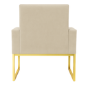 Ver imagem 5 de Kit 2 Poltronas Decorativas para Estúdio e Salão Base Metal Bege