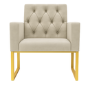 Ver imagem 7 de Kit 2 Poltronas Decorativas para Estúdio e Salão Base Metal Bege