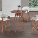 Ver imagem 4 de Conjunto 2 Banquetas Tecido Único 2235 Bf Pérola Marrom/Amêndoa