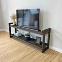 Ver imagem 4 de Rack TV Linea 140cm Madeira Pinus Acabamento Envelhecido Tabaco Artfactory Design
