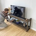 Ver imagem 5 de Rack TV Linea 140cm Madeira Pinus Acabamento Envelhecido Tabaco Artfactory Design