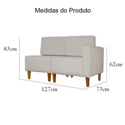 Poltrona Decorativa Alice Pés Trapézio Suede Bege - Ds Estofados - 5