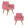2 Cadeiras Poltronas para Sala Escritório – Balaqui Decor Cor:Rosa - 1