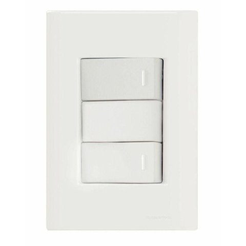 Conjunto 4x2 com 2 Interruptores Simples 10 a 250 V Tramontina Giz Branco