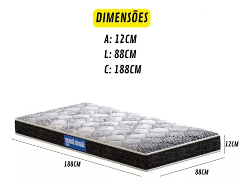 Treliche Jaspe Cama Auxiliar com 3 Colchões D20 Espuma Cor:off-white - 5