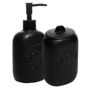 Conjunto 2 Peças para Banheiro de Cerâmica Letters Preto