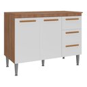 Ver imagem 1 de Gabinete Cozinha Madeira Joia 1.10m Luxo Madeirado / Branco