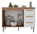 Ver imagem 4 de Gabinete Cozinha Madeira Joia 1.10m Luxo Madeirado / Branco
