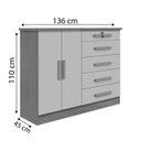 Ver imagem 2 de Cômoda New Athos 5 Gavetas com Sapateira D Doro Castanho/off White