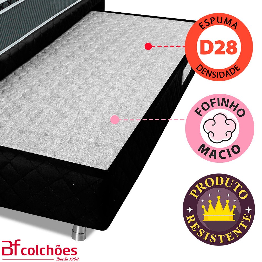 Cama Box Auxiliar Casal com Pillow Top Espuma Viscoelástica da Nasa e