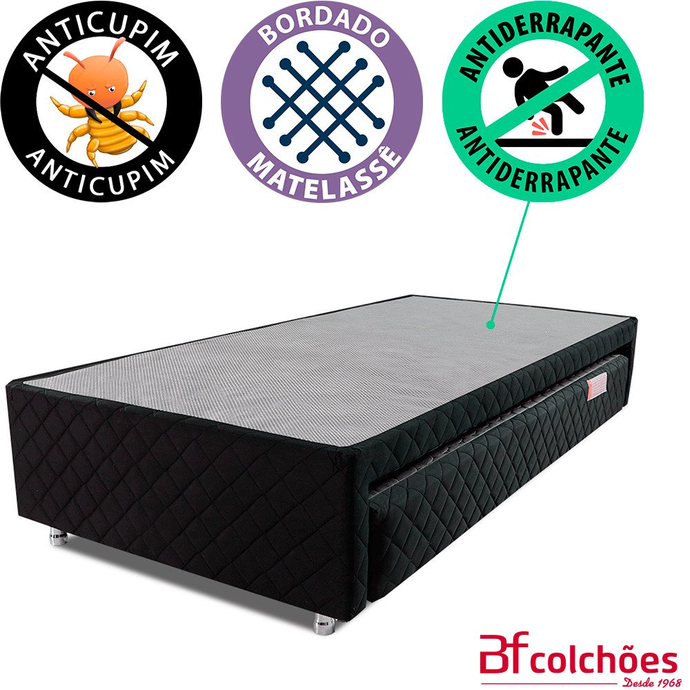 Cama Box Auxiliar Casal com Pillow Top Espuma Viscoelástica da Nasa e