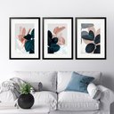 Ver imagem 1 de Kit 3 Quadros Grandes Folhagens - 60x48cm:moldura Preta