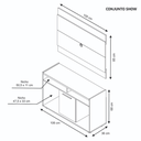 Ver imagem 3 de Rack com Painel para Tv Polegadas 1 Porta Show - Nogal Trend / Off White Nogal