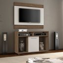 Ver imagem 1 de Rack com Painel para Tv Polegadas 1 Porta Show - Nogal Trend / Off White Nogal