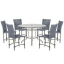 Ver imagem 1 de Mesa Ascoli 120 Cm com 6 Cadeiras Cannes de Alumínio Trama Prata