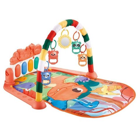 Tapete Infantil De Atividades Com Piano Dino Vermelho