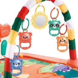 Tapete Infantil De Atividades Com Piano Dino Vermelho - 3