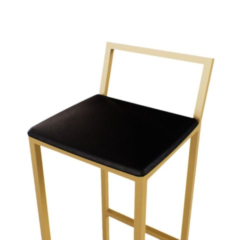 Banqueta Alta Balcão Bistrô Dourada Confort Industrial Premium Estofado Don Castro Decor