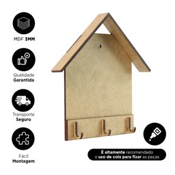 Porta Chave Casinha MDF - Kit 20 Peças para Sua Casa-  Decoração/Sala/Organizador/Porta chaves - 4