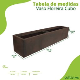 Vaso Floreira Cubo (100x20) Rusty Vasart - 2
