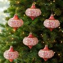 Ver imagem 6 de Bola de Natal para Árvore Bola Pião Rose Gold 8cm Glitter Rosa Plástico Kit 6PÇS Outras Marcas