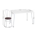 Ver imagem 2 de Conjunto Mesa de Jantar 115cm com 6 Cadeiras Multimóveis Cr50136 Branco Marrom