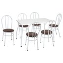 Ver imagem 1 de Conjunto Mesa de Jantar 115cm com 6 Cadeiras Multimóveis Cr50136 Branco Marrom