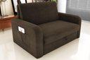 Ver imagem 2 de Sofá Cama Daiane 2 Lugares com Baú Suede Capuccino Matrix