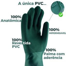 Luva Pvc 46cm Segurança Inseticida, Venenos, Químicos Grossa - 4