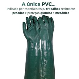 Luva Pvc 46cm Segurança Inseticida, Venenos, Químicos Grossa - 2