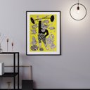 Ver imagem 1 de Quadro Vintage Gato Fisiculturista - 60x48cm:madeira Preta