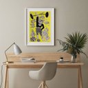 Ver imagem 2 de Quadro Vintage Gato Fisiculturista - 60x48cm:madeira Preta