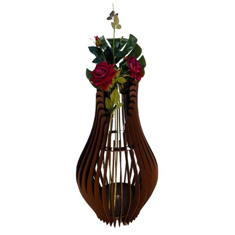 Vaso de Chão Decorativo Grande Andromeda Mdf:preto/85x30cm