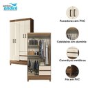 Ver imagem 3 de Guarda Roupa Solteiro 4 Portas com Pés Fit Jequitibá Off Acetinado - Santos Andirá