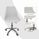 Ver mais imagens de Cadeira Office Base Cromada Oficial com Rodízio Giratória Saarinen - Branco - 10