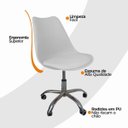 Ver imagem 6 de Cadeira Office Base Cromada Oficial com Rodízio Giratória Saarinen - Branco - 10