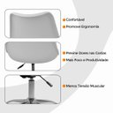 Ver imagem 7 de Cadeira Office Base Cromada Oficial com Rodízio Giratória Saarinen - Branco - 10