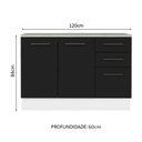 Ver imagem 4 de Balcão Multiuso 120cm 2 Portas 3 Gavetas Agata Madesa