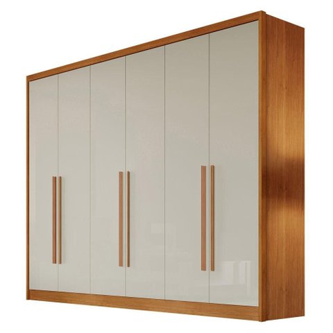Guarda Roupa Casal New Messina 6 Portas 6 Gavetas Cinamomo Fendi - Novo Horizonte