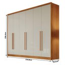 Ver imagem 2 de Guarda Roupa Casal New Messina 6 Portas 6 Gavetas Cinamomo Fendi - Novo Horizonte
