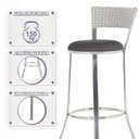 Ver imagem 4 de Banqueta Bistro para Bar, Cozinha, Balcão em Alumínio e Fibra Tc Zanutto 5 Unidades Marmore