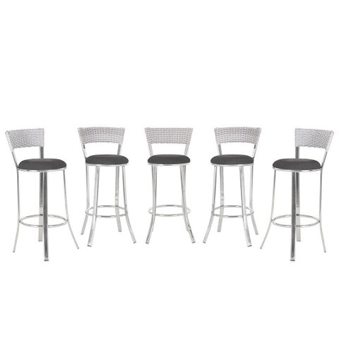 Banqueta Bistro para Bar, Cozinha, Balcão em Alumínio e Fibra Tc Zanutto 5 Unidades Marmore