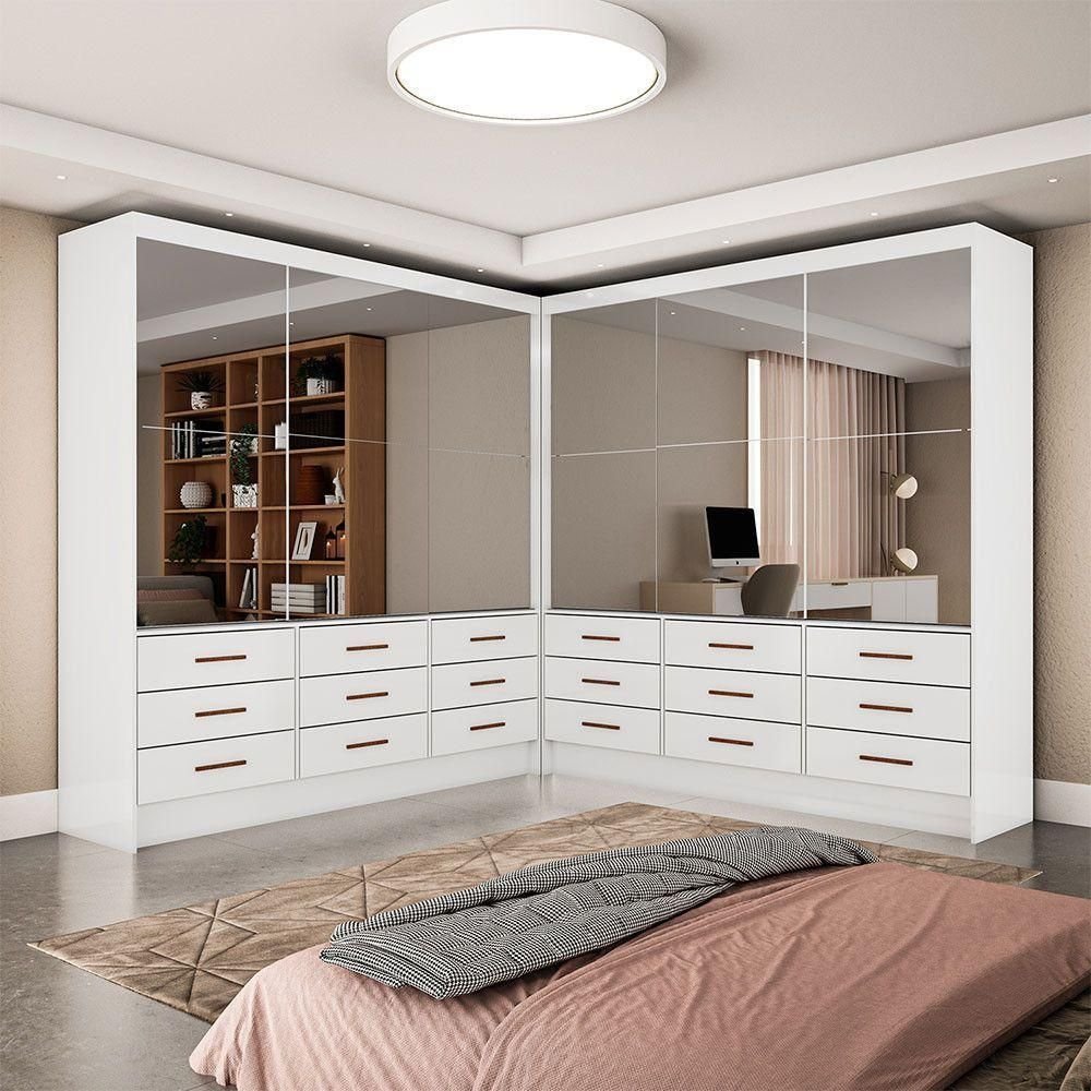 Closet Sevilha 6 Portas Casal Duplo Premium 18 Gavetas Cario